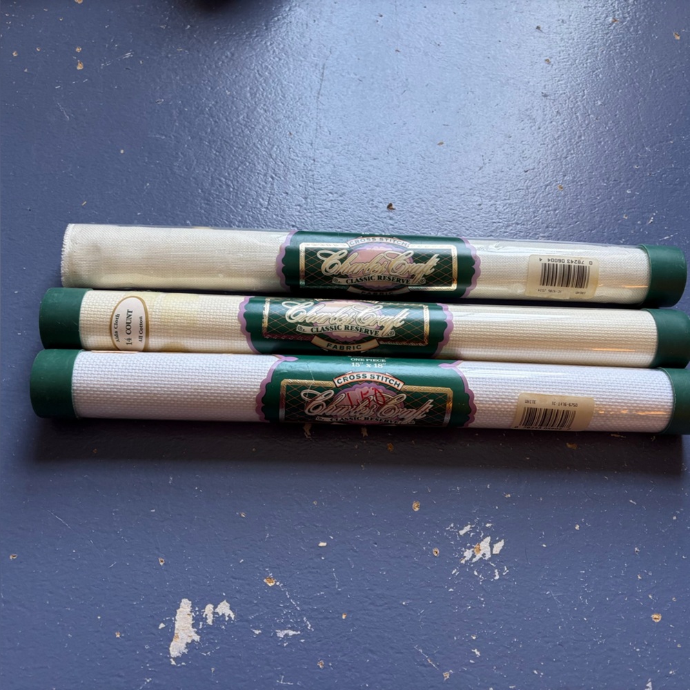 Vintage Cross Stitch Fabric Rolls,Set of 3 - Picture 2 of 10